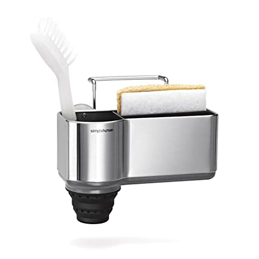 simplehuman Sink Caddy Sponge Holder, Brushed Stainless Steel