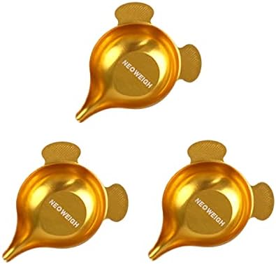 Powder Pans, Small Size, 0.5" Depth, 2.12" Length, 1.75" Width, Narrow Spout, Aluminum Pan Use with Scale, Pan for Powder Dispenser, Weighing Dishes, Metal Weigh Boats (Pack of 3)
