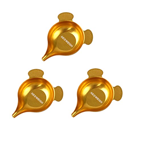 Powder Pans, Small Size, 0.5" Depth, 2.12" Length, 1.75" Width, Narrow Spout, Aluminum Pan Use With Scale, Pan For Powder Dispenser, Weighing Dishes, Metal Weigh Boats (Pack Of 3) #TOP4