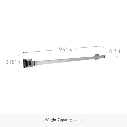 Image of Design House 18 in Millbridge Towel Bar, Standard Wall Mount, Concealed Screws, Easy Installation, Polished Chrome, 19.96 in L x 1.81 in W x 3.15 in H, Item 533018