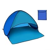 Tienda de campaña de playa fácil de instalar con protección solar, diseño ligero y portátil (azul)