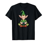 Pijamas navideños Gamer para niños y jóvenes, elfo navideño Camiseta