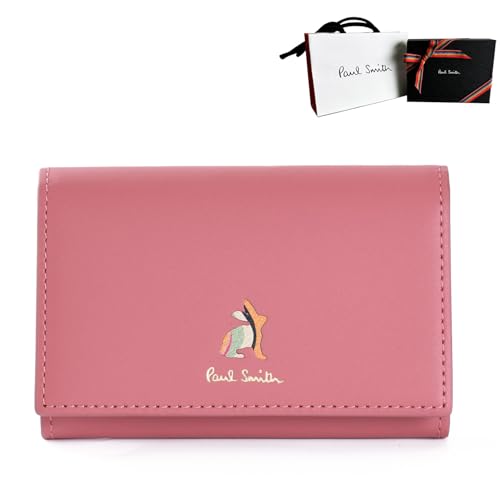 [ポールスミス] PaulSmith レディース 名刺入れ マーケトリースワールラビット 本革 牛革 ショップバッグ お手入れ用クロス付 (04. 名入れあり+ラッピングあり, ピンク) [並行輸入品]