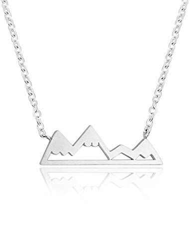 Altitude Boutique Snowy Mountain Necklace for Women Nature Lovers, Skiers, Hikers Campers (Gold, Silver, Rose Gold)