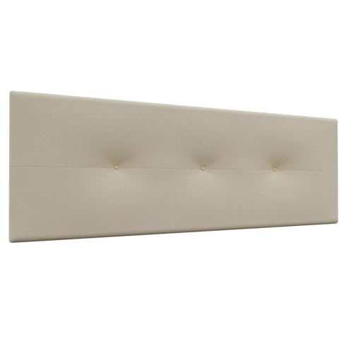 LA WEB DEL COLCHON - Cabecero tapizado Julie para Cama de 180 (190 x 55 cms) Beige Claro Textil Suave