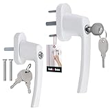 KOTARBAU® 2er Set Fenstergriff abschließbar Weiß Aluminium pulverbeschichtet...
