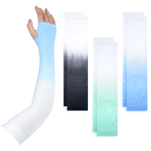 SITAKEGS Manguitos Brazo, 3 pares de Manguitos de Protección Solar UV de Color Degradado, Guantes de Compresión Transpirables para Enfriar el Brazo para Cubrir Tatuajes Ciclismo Pesca Baloncesto