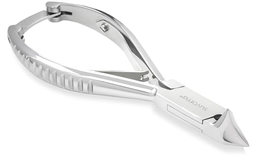Suvorna Concave Jaw Toe Nail Clippers - Professional Back Lock Heavy Duty Toenail Tool for Pedicure & Ingrown Thick Nails - Japanese 420 Steel Toenail Nippers/Cutter for Senior Men/Women At Spa & Home