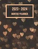 2023 – 2024 Monthly Planner: Heart Design 24 Month (January 2023 to December 2024) Planner, Minimalist Monthly Calendar, with US Holidays, Lefty Friendly