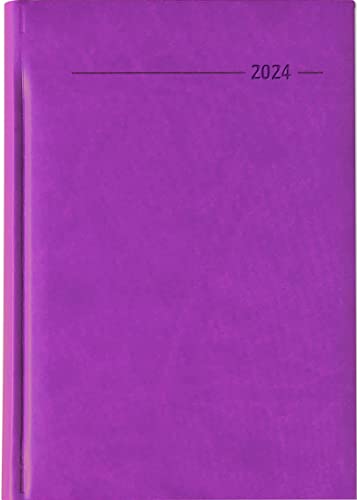 Buchkalender Tucson rosa 2024 - Büro-Kalender A5 - Cheftimer - 1 Tag 1 Seite - 352 Seiten - Tucson-Einband - Alpha Edition