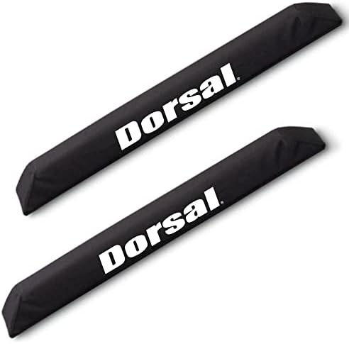 DORSAL Aero Crossbar Roof Rack Pads for Car Surfboard Kayak SUP Snowboard Racks 28 Inch Long [Pair] Black Polyester 28"