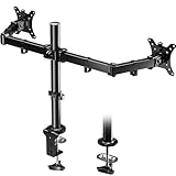 BONTEC デュアルモニターアーム 2画面 13-32インチ 対応 ディスプレイスタンド 高さ調整可能 スイベル チルト 360°回転 VESA 75x75/100x100 各アーム 耐荷重10kg クランプ&グロメット取り付け ケーブル管理 デスクスタンド ブラック