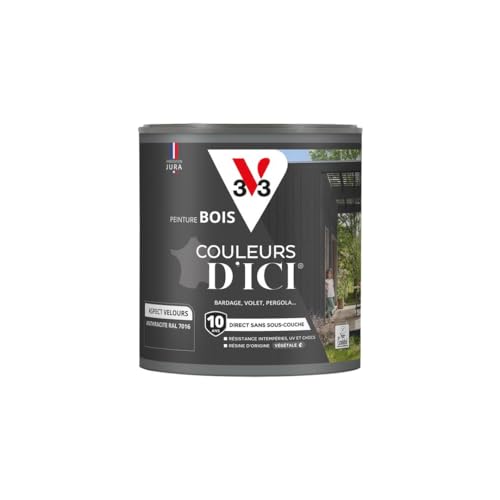 V33 Peinture Bois Couleurs d'ICI - Anthracite - 0,5L