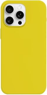 Capinha Compatível com Iphone 15 PRO Preta, Branca, Azul, Rosa, Bordô, Roxo, Lilás, Cinza, Pink, Laranja, Vermelho, Flexivel, Tecnologia anti impacto, Aveludada com design PREMIUM (AMARELO)