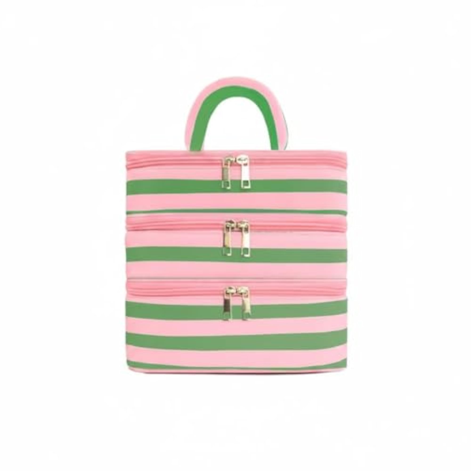 Double Zipper 3-Layer Makeup Case Multi-Purpose Portable Organizer