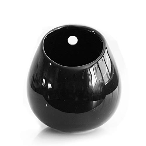 IAN MA汎用 ディスプレイ 風鈴の台 スタンド 陶器花器 ミニ花器 一輪挿し 飾り瓶 インテリア雑貨 吊るすタイプ (MASTONE-G024-black)