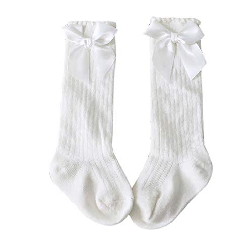 Amyzor 5 Pairs Bow Spanish Baby Girls Kids Knee High Socks Cotton Newborn Socks Kids Toddler Socks Bowknot Stockings 0-2 Year #TOP6