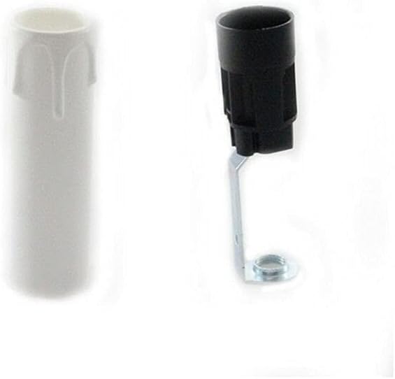 Portalampade E14 finta candela 6,5 cm Bianco