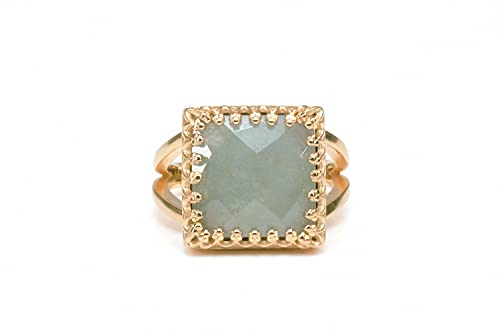 Bague aigue-marine or 14k gold filled anello gioieilli per moda - 7
