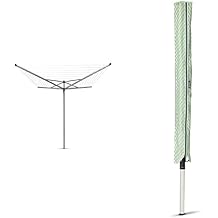 Brabantia Topspinner Outdoor 4 Arm Spinning Clothesline Rotating & Clothes Drying Rack Cover - Weather Resistant Material - Zip Closure - Outdoor - Drying Rack Protection
