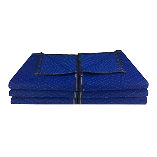uBoxes Pro Economy Moving Blankets (4 Pack) 35lbs/doz 2.92lb/ea 72"x80" Blue by UBOXES - Used condition - US$30.53