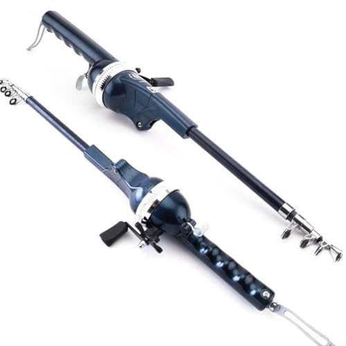 Canne à pêche télescopique et moulinet, ensemble de canne à pêche de voyage portable avec kit en fibre de carbone de 1,38 m, équipement miniature de poche pour un poids léger et léger (A- 1,38 m)