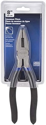 Edward Tools Linesman Pliers - Side Cutting High Leverage Electrical Pliers with close Rivet - Drop Forged Steel - Cuts Copper, Aluminum, Screw - Polished Rust Resistant Finish (1, 8")