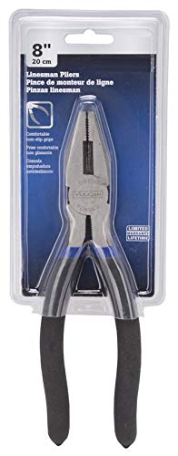 Edward Tools Linesman Pliers - Side Cutting High Leverage Electrical Pliers With Close Rivet - Drop Forged Steel - Cuts Copper, Aluminum, Screw - Polished Rust Resistant Finish (1, 8") #TOP1