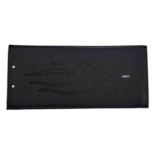 Cyreedom Motorcycle PU Leather Gas Tank Panel Bib with Flame Pattern Compatiable for Harley Dyna FXDWG 1993-2003, Softail FLSTF 2000-2017 by Cyreedom - Image 2
