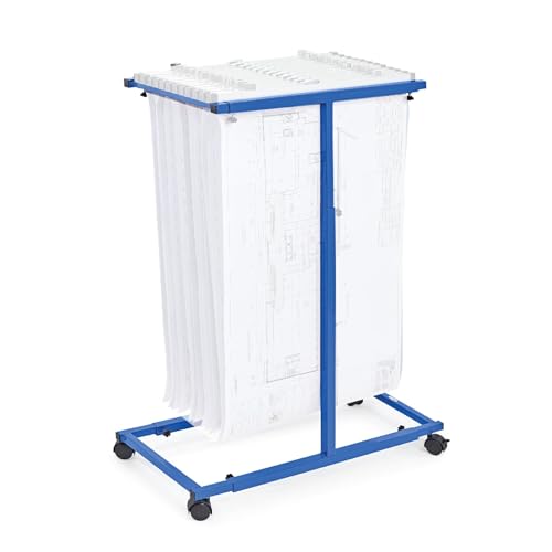 Adir Mobile Blueprint Holder - Adjustable Blue Print Storage Organizer and Construction Plan Holder – Plans Rack for Jobsite and Office (Without Blueprint Clamps)