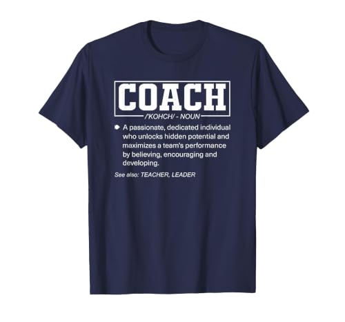 Coach Definition Funny Coach's Sports Instructor T-Shirt, Men, Navy Blue, XX-Large