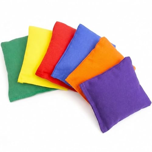 Image of AI SPORTS Bean Bags Set – Soft Fabric Throwing Bags for PE, Sensory Play, Garden & Party Games (Pack of 6)