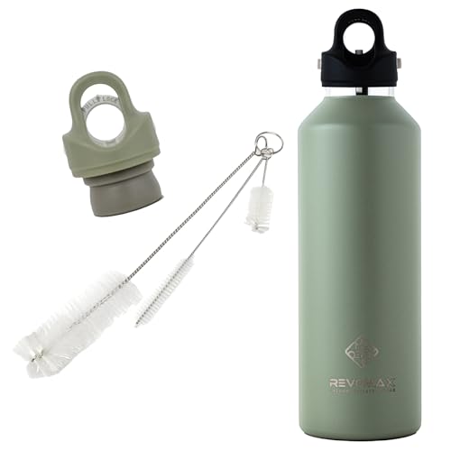 �Y�_�Ή� ���� 950ml 32oz ���{�}�b�N�X REVOMAX �X�e�����X�{�g�� 18���� �ۉ� 36���� �ۗ� �^��f�M ���� �M�t�g �����L���b�v�t�� �������p�u���V�t�� 3�_�Z�b�g (�I���[�u�O���[��×�I���[�u�O���[���Z�b�g)