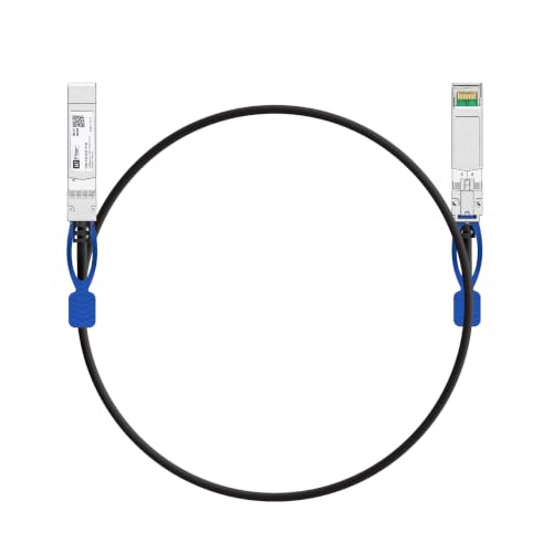 Image of H!Fiber.com 25G SFP28 DAC Cable, 1-meter(3.3 ft), 25GBASE-CR SFP28 to SFP28 Passive Direct Attach Copper Twinax Cable for Cisco SFP-H25GB-CU1M, Ubiquiti, Netgear, and Other Open Switches and NIC