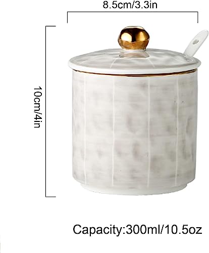 Cukiernica z ceramiczną łyżką - 300 ml porcelanowa sól świnia i pojemnik na cukier - stylowe akcesoria kuchenne