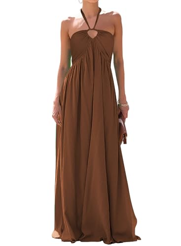 Flowy Dresses for Women Summer Trendy Brown Vestidos de Mujer