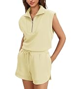 Panadila Womens 2 Piece Short Sets Summer Matching Sweat Lounge Set Travel Cruise Outfits Cap Sle...