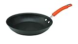 Rachael Ray 87388 Brights Hard Anodized Nonstick Frying Pan / Fry Pan / Hard Anodized Skillet  - 12.5 Inch, Gray with Orange Handles