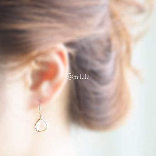 Dainty Simulated Champagne Topaz Dangle Earrings - 14k Gold-Plated, Hypoallergenic, Lightweight Simulated Citrine Drops, Minimalist Birthstone Jewelry by MJLULU - Image 5