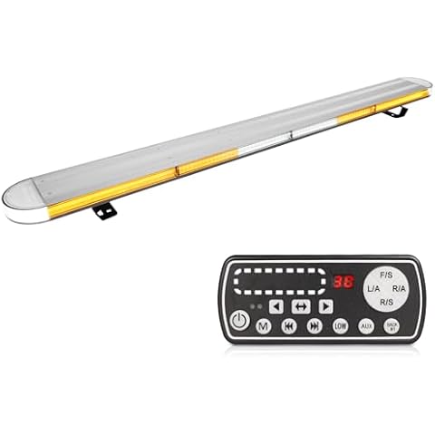 ASPL 48" High-intensity LED Low Profile Roof Mount Emergency Warning Security Strobe Light Bar for Tow Truck Construction Vehicle /29 Flash Mode/Control Pannel/Take down Alley Lights -Amber Cover