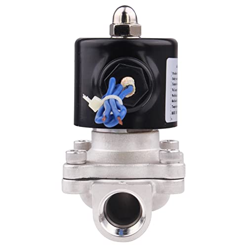 GOVALVE SUS304 Electric Solenoid Valve 1/2" NPT 110V AC Stainless Steel Normally Closed Valve