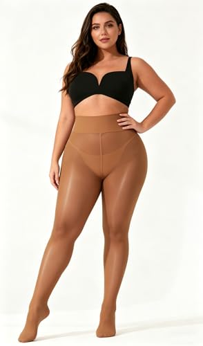 Image of VEBZIN Tights for Women Black Sheer 30D Tights High Waisted Stockings Pantyhose