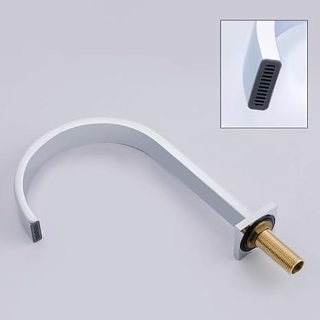 JESMVLPUTD Shower Head Set, 4 Hole Bath Tap Single Lever Shower Mixer White Waterfall Bath Shower Mixer Tap Shower Head for Bath Taps,Chrome