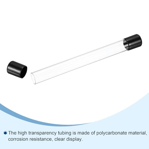 QUARKZMAN Klare Aufbewahrungsröhre 18x20mm Kleine Kunststoffrundrohre mit Deckeln Starre Flaschenbehälter 200mm/8 Zoll für gelagerten Artikel
