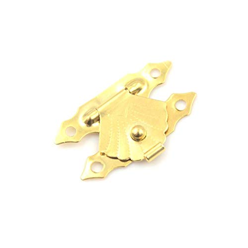 Lankater 10pcs Coffret Cadeau Décoratif Moraillon Mini Fer Antique Feuille en Bois Cas Hasp Finuture Fermoir À Boucle De Verrouillage
