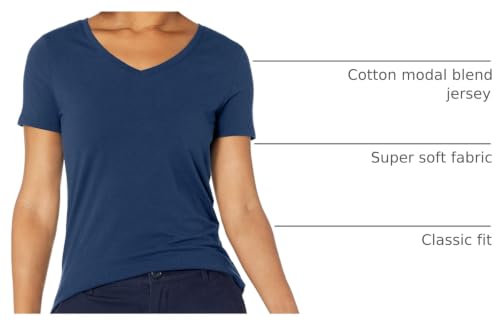 Image of Amazon Essentials Women's Regular-Fit Short-Sleeve V-Neck T-Shirt, Multipacks