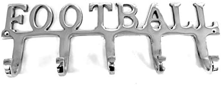 Football Rack 5 Hooks" FOOTBALL" Bedroom Medals kit Gown Coat Hanger Highly Polished Aluminium
