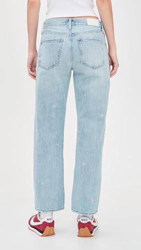 Image of PISTOLA - Lexi Mid Rise, Signature Bowed Straight Jeans - Light Denim Jeans