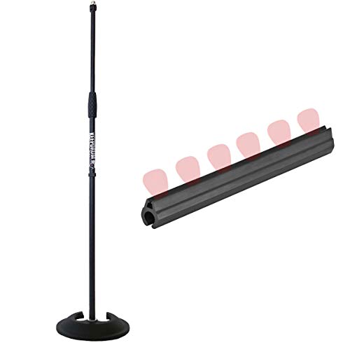 keepdrum MS096 Mikrofonstativ Mikrofonständer gerade + Plektrenhalter für Stative