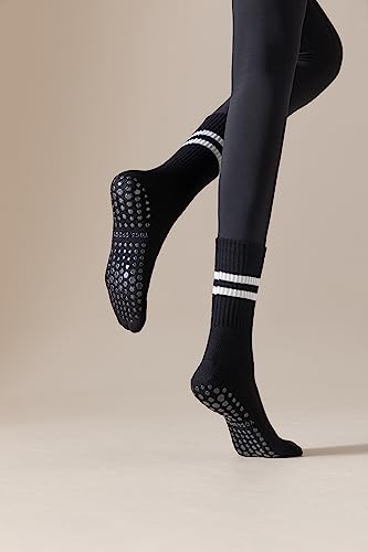 Irisbear Womens Pilates Socks with Grips Non Slip Yoga Socks Barre Gym Athletic Grippy Socks for Women2